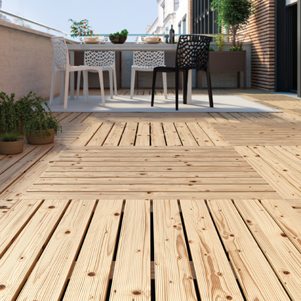 Suelos de madera de pino para exteriores